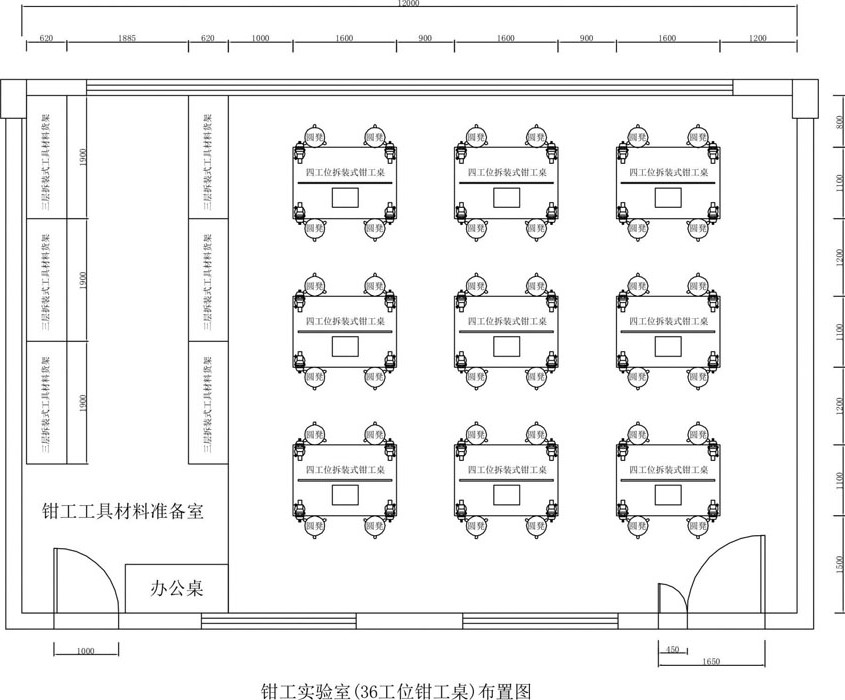 鉗工實(shí)訓(xùn)室設(shè)計(jì)圖
