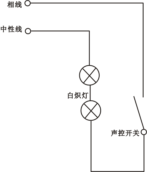 聲控開關控制樓梯燈電路